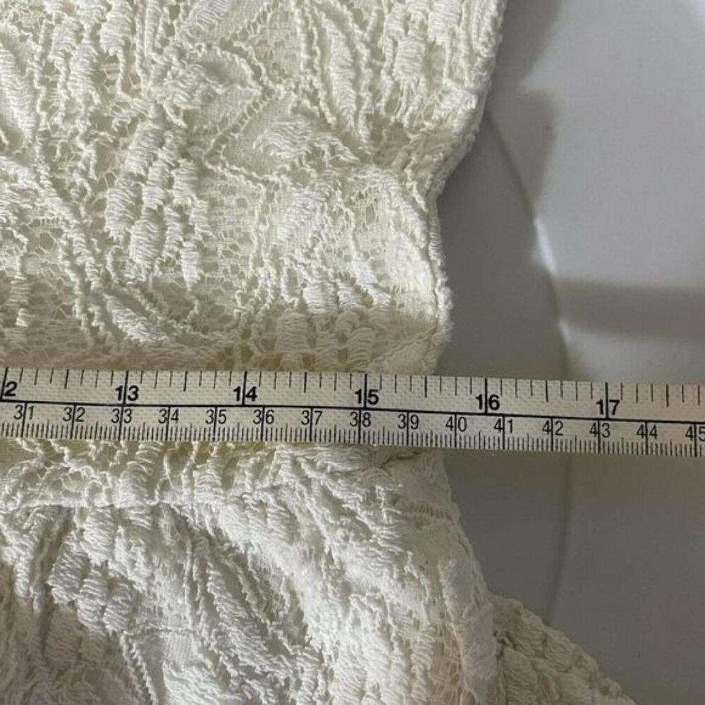 Free People Shake it Up Crochet Lace Illusion Neck Dress Small Bohemian Ivory - Picture 7 of 9